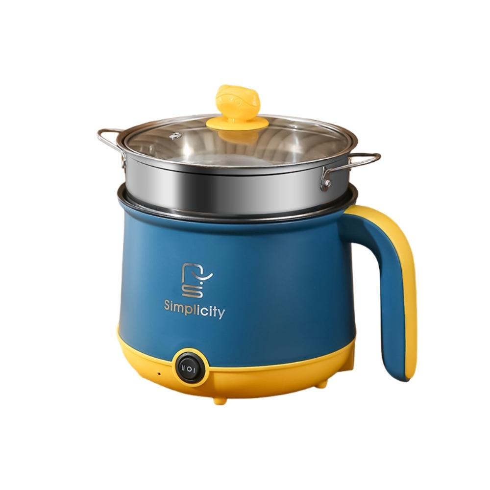 

Мини рисоварка, электрическая кастрюля для готовки с кабелем, мини-хот-пот, пароварка, мини-электроплита, жарка Double Dark Blue