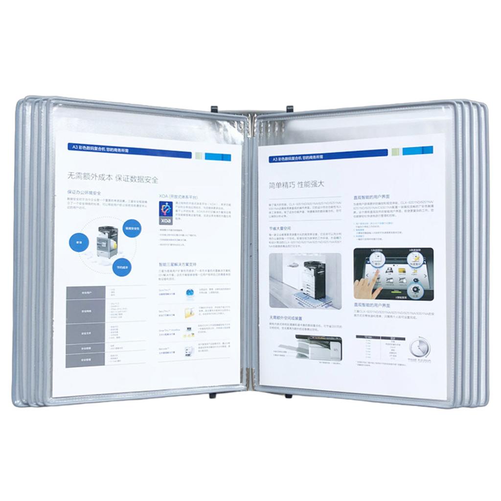 Wall Mounted Reference System Organizer 10 Easy-Load Display Pocket and Mounting Screws for Warehouse Laboratory