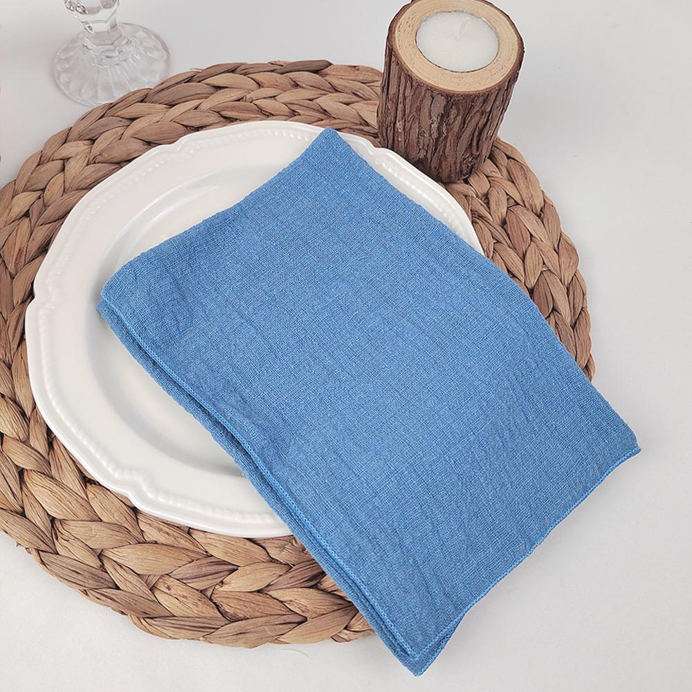 40x40cm Raw Fringed Trim Cloth Napkins Cotton Fabric Soft Reusable Retro Burrs Tea Towel Rustic Wedding Parties Decor