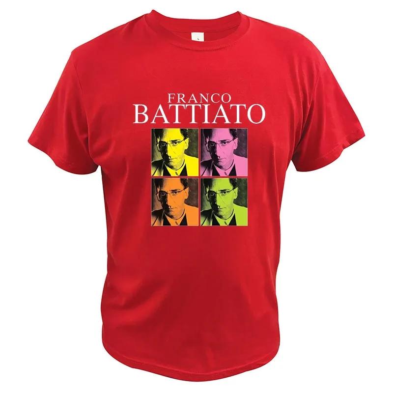 Franco Battiato T Shirt For Men Progressive Rock Celebrative Commemorative Rip T-Shirts Summer Premium 100% Cotton Top EU Size