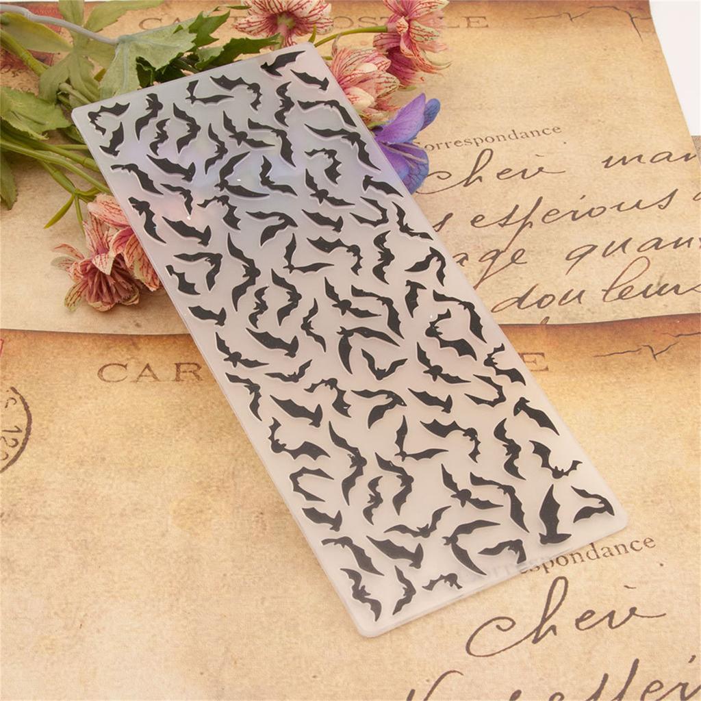 Bat Embossing Folder Embossing Stencil Plastic Embossing Templates for Christmas Card Making Scrapbooking DIY