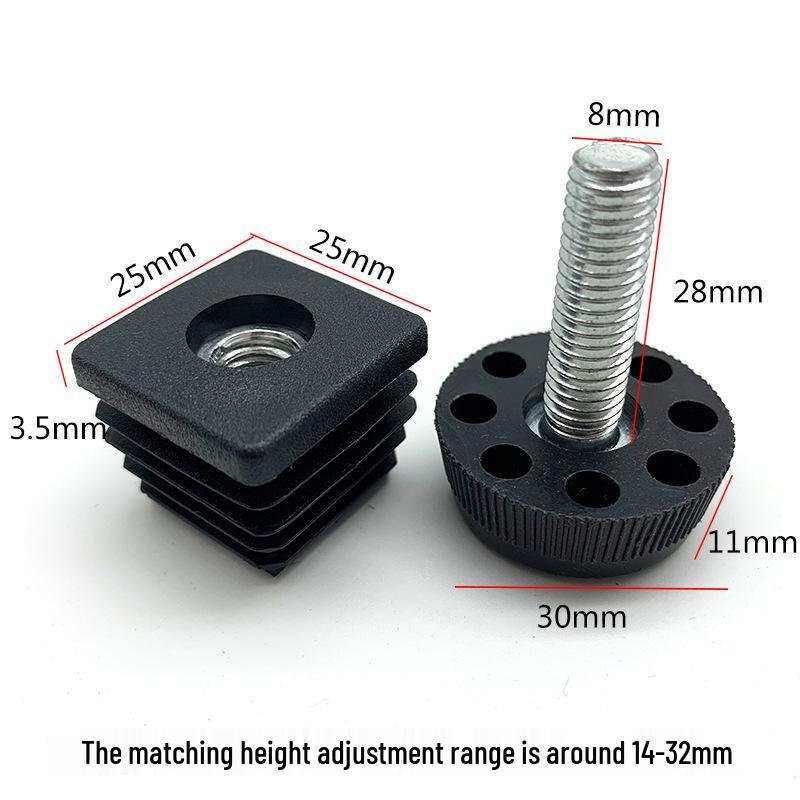 M8 Adjustable Table Leg Foot Pad with Height Adjustment Screw