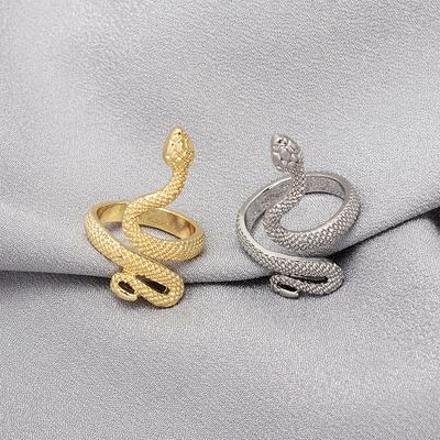 Elegant Golden Snake Ring Woman Girls Vintage Rings Men Popular Gothic Spirit Snake Ring Jewelry Gift Adjustable