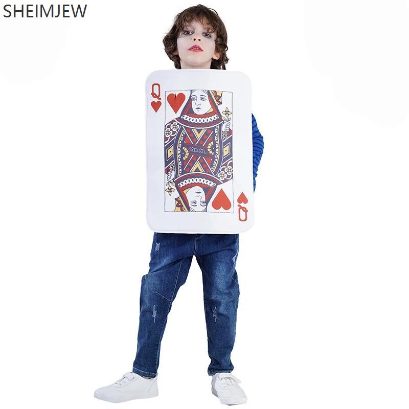 Fun Parent-child Family Children Playing Cards Poker Hearts King Queen Of Clubs Kq Costume Role Play Tunic Sponge Party Set