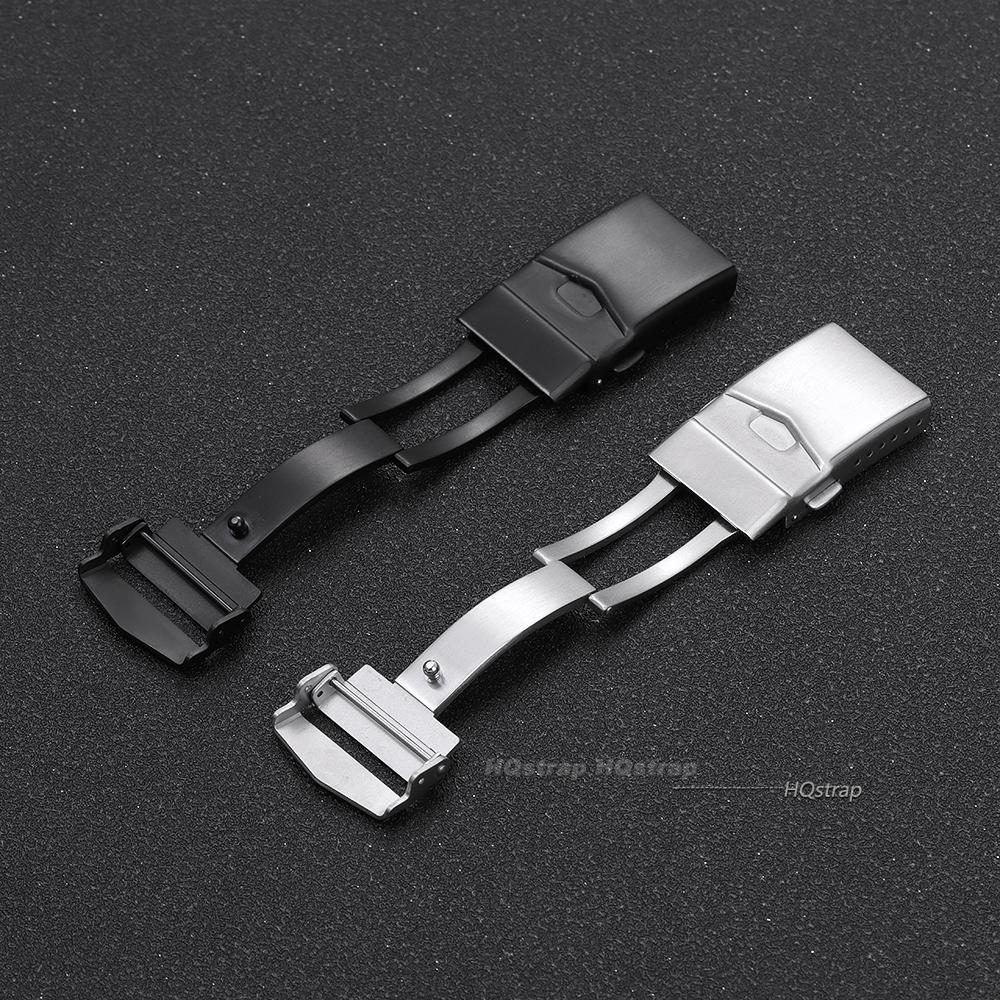 316L Stainless Steel Watch Buckles for Seiko 18mm 20mm 22mm Silver Black Folding Safety Clasp Replacement Deployant Watch Clasp