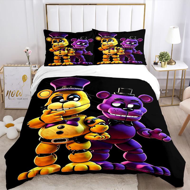 Fnaf Freddy Bonnie Print 3Pcs Bedding Setduvet Cover With 2 Bedropillowcase Home Birthday Gift