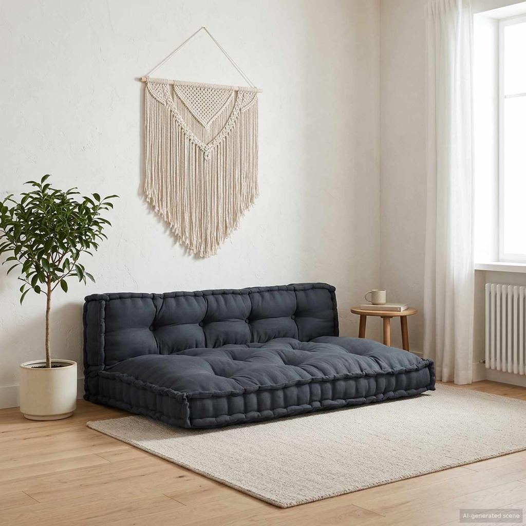 Pallet Sofa Cushion Set 2 Pcs Anthracite 120 X 80 X 38 Cm Fabric