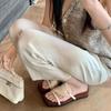Two Wear Drag Square Head Increased Thick Soled Beach Vacation Slippers Women's Sandals Can Be Worn Outside In Summer