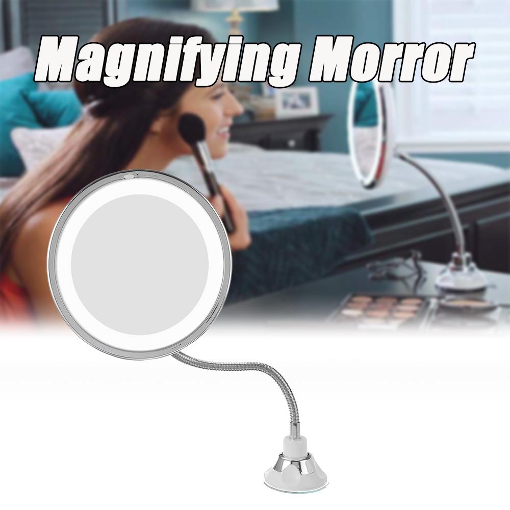 36V 5X/10X LED Mirror Makeup Mirror with LED Light Vanity Miroir LED Miroir Magnifying Mirror Magnifying with LED Light White + silver