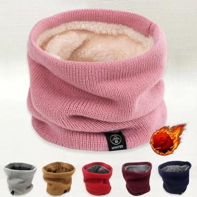Cachecol de Anel Quente de Inverno Sólido Unissex Mulheres Homens Veludo Plus Malha Máscara Facial Completa Snood Cachecóis de Pescoço Bufanda Cachecol Grosso