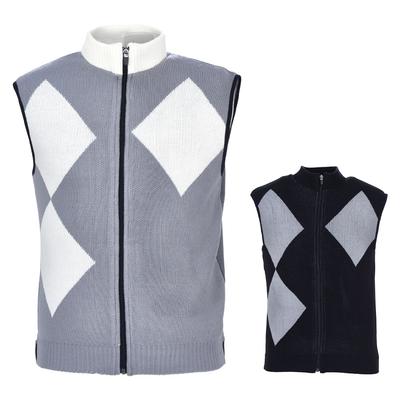 Kim Young Joo Golf Winter Knit Vest High-Neck Zip-Up Fleece-Lined Men'S Golf Vest Dowmve75