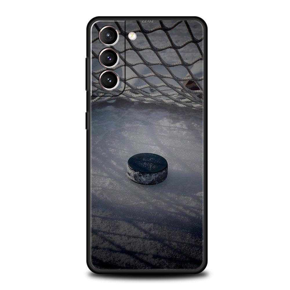 Phone Case For Samsung Galaxy S24 S23 Ultra S22 S21 S20 FE 5G S10 S10E S9 Plus S8 Soft Silicone Black Cover Ice Hockey Rink