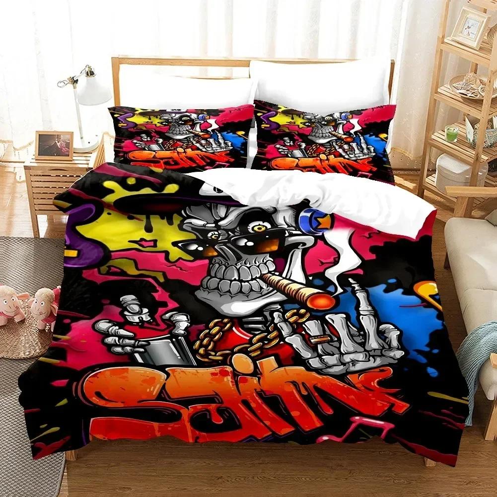 Top Hip-Hop Stil Bettwäscheset Kissenbezug Bettbezug Doppel Einzel Voll Queen King Erwachsene Jungen Bettwäsche Steppdeckenbezug