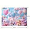 2D Dreamy Baby Background, Cute Teddy Bears & Hot Air Balloons Themed Photoshoot Backdrop