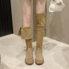 Fashion Women Over The Knee Boots 6cm Thick Heel Winter Women Snow Boots Keep Warm Retro Two Wear Foldover Laides Long Botas Mujer