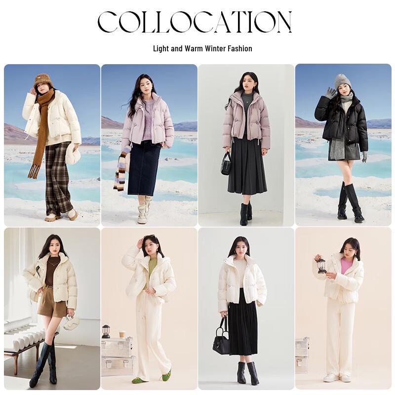 Xiangying Women's Petite Winter White Duck Down Short Jacket