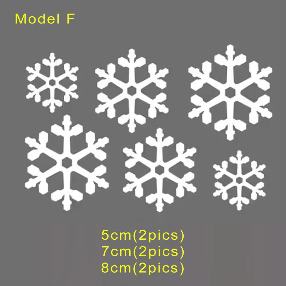 Christmas Car Stickers Snowflake Window Glass Reflective Vinyl Decal Graphic Decoration Festival Creative Gift Auto Accessories