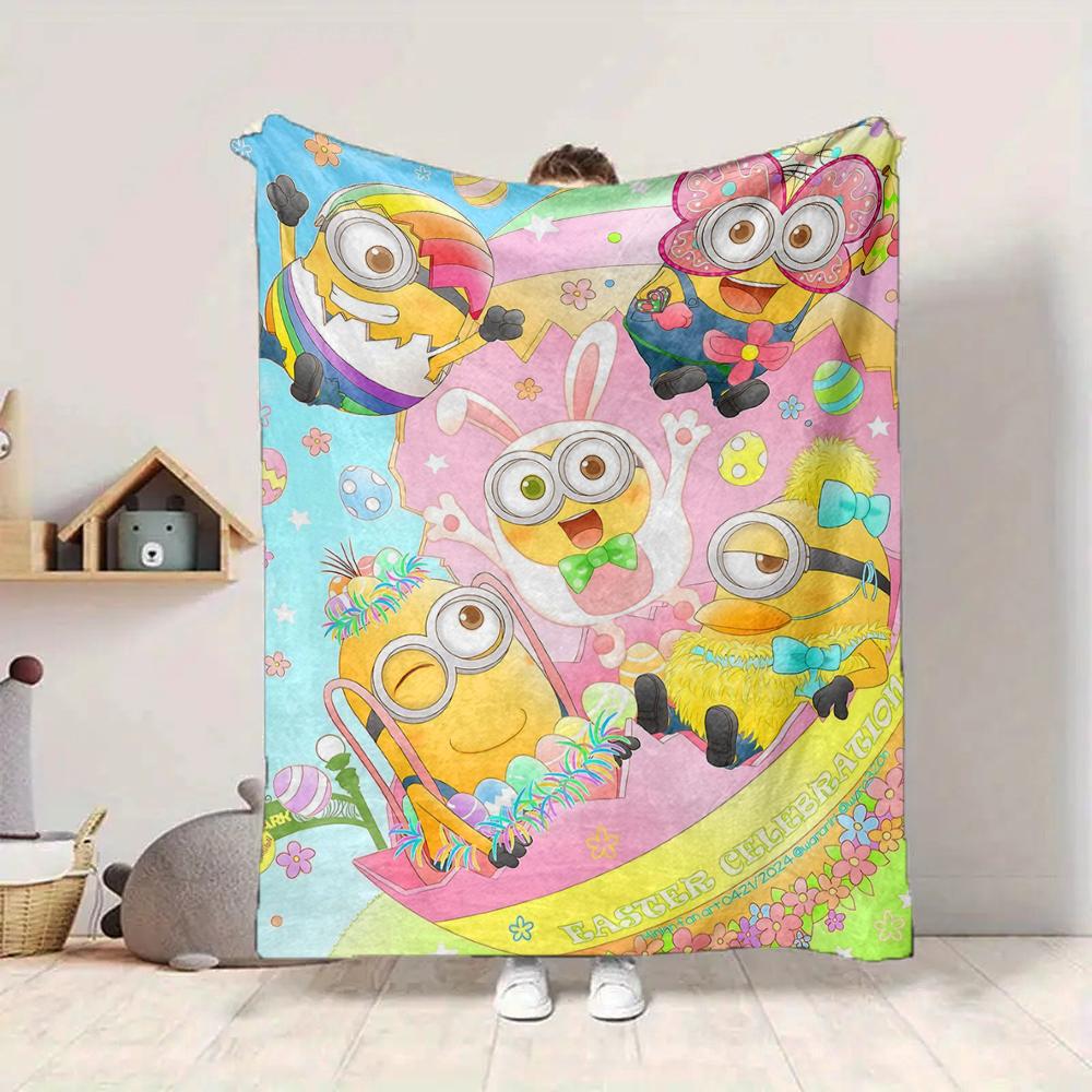 1Pc Christmas Minions Costumes Blanket Soft And Comfortable Casual Warm Camping Travel Christmas Halloween Gift M91756