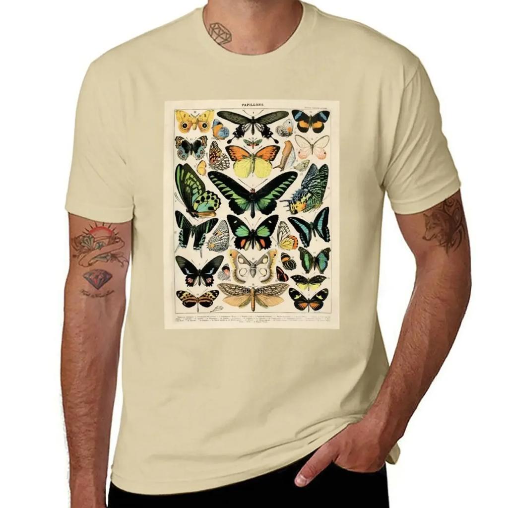 T-shirt poster farfalla vintage vestiti carini top estivo vestiti hippie t-shirt uomo