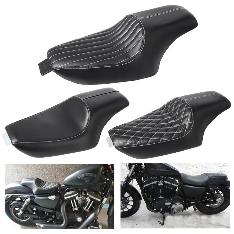 Motorcycle Leather Two Up Driver Front Rear Passenger Seat For Harley Sportster XL Iron 883 1200 48 Forty-eight 2004-2016