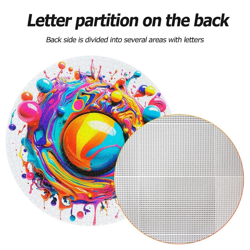 Bgraamiens Paint Splash - 1000 Piece Gradient Colorful Impossible Puzzle for Adults, Hard Challenge.