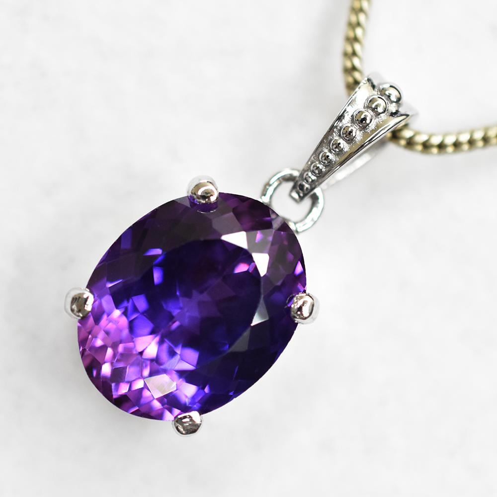 CERTIFIED Natural Purple Tourmaline 26 Ct Oval 925 Sterling Silver Gems Pendant