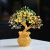 Money Magnet Crystal Tree Pyrite, Green Aventurine, Citrine - 7 X 3 Inch