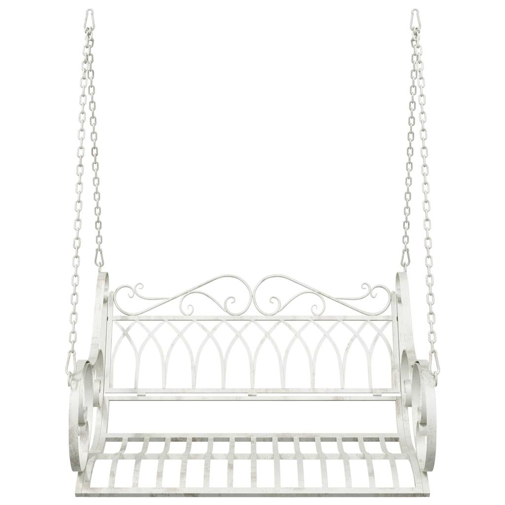 Swing Bench Steel 109 x 75 x 59 cm Antique White
