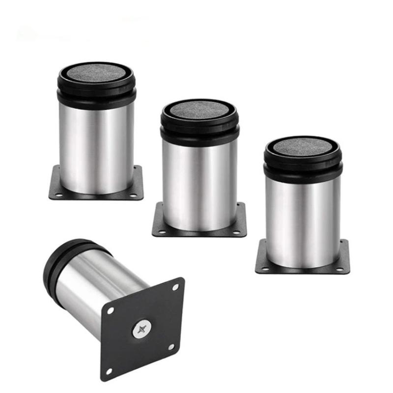 4 Pezzi Gambe Regolabili in Acciaio Inossidabile per Mobili Divano Letto Tavolo Letto Divano Armadio Gambe Metalliche Sostituzione Piede Altezza 5-15Cm Durevole