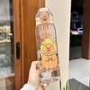 Water bottle cute children's water cup student portable plastic cup creative cartoon plastic cup water cup kapibara printing