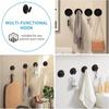 6/4/2PCS Self-Adhesive Hooks Heavy Duty Plastic Wall Hooks Towel Clothes Rack Hangers Bathroom Kitchen Waterproof Hooks