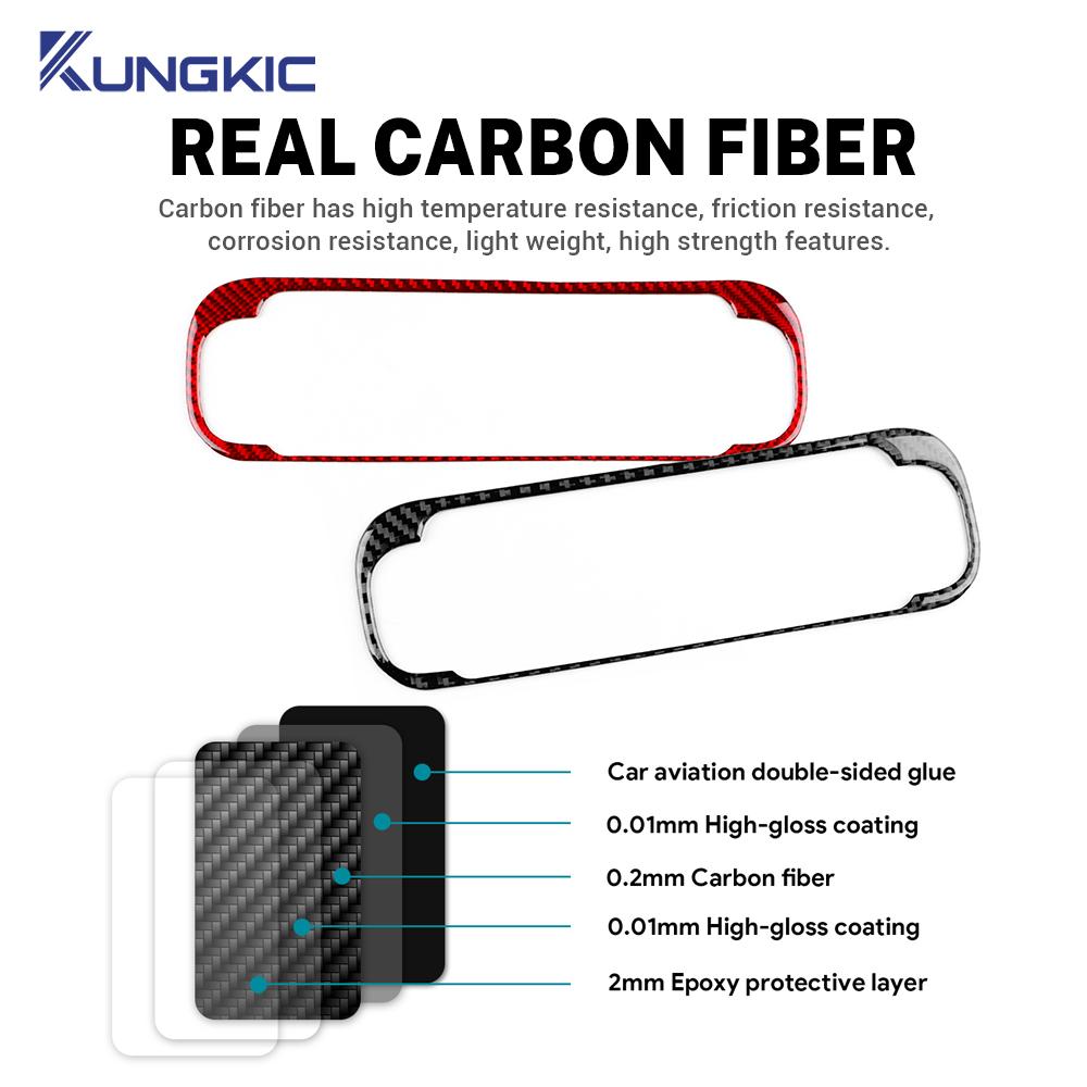 Real Soft Carbon Fiber Sticker For Fiat Panda 2013-2019 2020 2021 2022 2023 2024 2025 LHD RHD Car Central Control Screen Trim