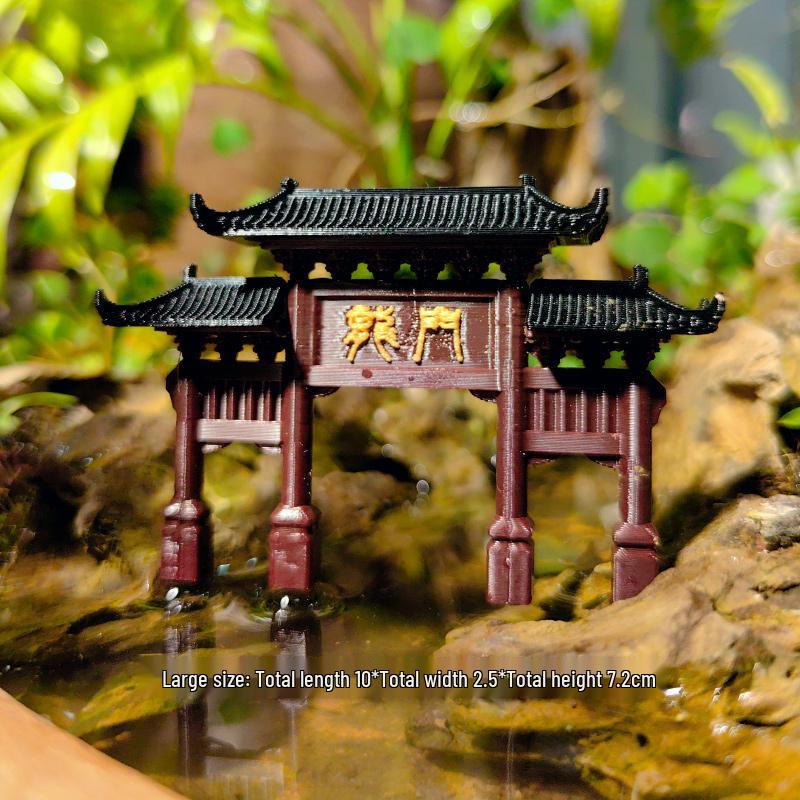 Ancient Chinese Paifang Rockery Bonsai Micro Landscape Ornaments