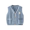 Children's Clothing Kids V Neck Vest Sweater Autumn and Winter Boy's Knitted Sweater Vest Bottoming Shirt Baby Boy Sleeveless Cardigan