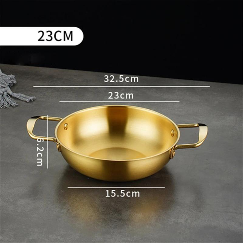 Commercial Stainless Steel Instant Noodle Pot Domestic Seafood Soup Pot Alcohol Stove Small Hotpot Korean Ramen Pot