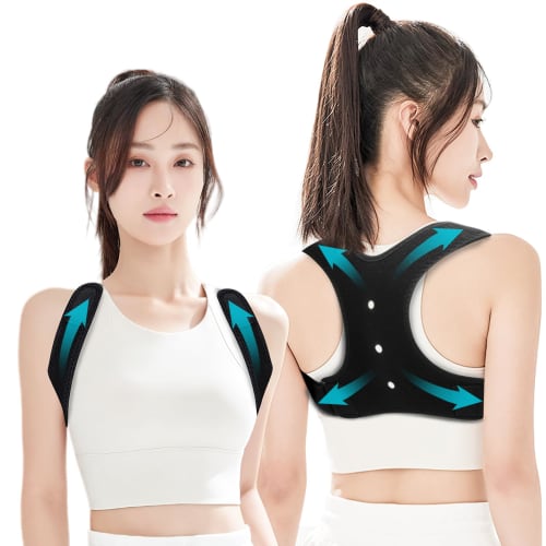 Gegoup Posture Correction Belt, Corrects Hunchback and Rounded Shoulders, Unisex, Back Support, 3-Point Fixation, Lightweight Design, Adjustable and S
