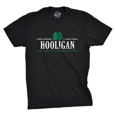 Mens Irish Clover Hooligan T-Shirt Funny Saint Patricks Day Lucky Irish Tee
