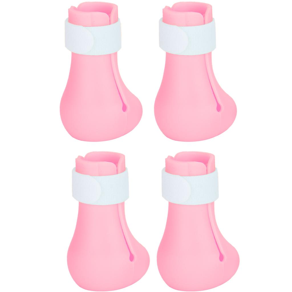 4pcs AntiScratch Cat Foot Covers Adjustable Silicone Pet AntiOff Claw Shoes Boots Cover(Pink )