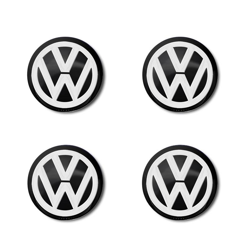 

4Pcs 56mm Car Wheel Stickers Center Hub Cap Car Emblem Badge Decal For Volkswagen GTI R-Line R Polo T5 Golf Passat Scirocco