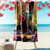 Cyberpunk Print Beach Towel, Large Soft Quick Dry Towel for Beach Camping Swimming