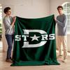 Green "Dallas Stars" Logo Blanket Print Blanket Soft and Cozy Perfect for the Living Room Bed Sofa or a Nap,gift