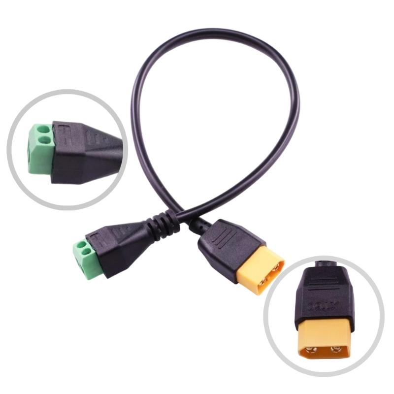 Upgraded Male 2 Pin Solderless Power Cable with Secure Screw Terminals for Powerful Toys and Solar Energy Systems