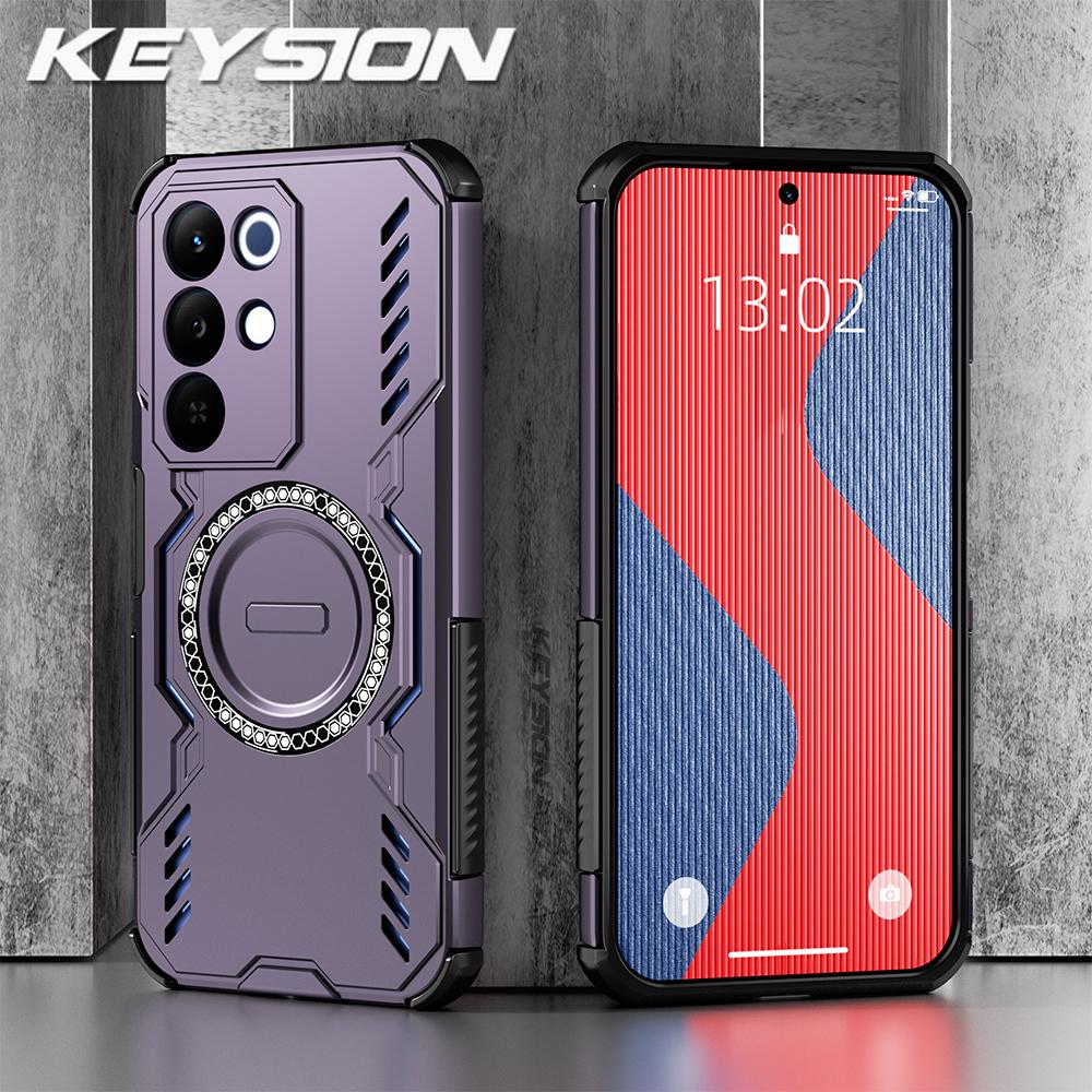 KEYSION Hollow Heat Dissipation Case for Realme C85 5G Silicone+PC Magnetic Cooling Shockproof Phone Cover for OPPO Realme C85