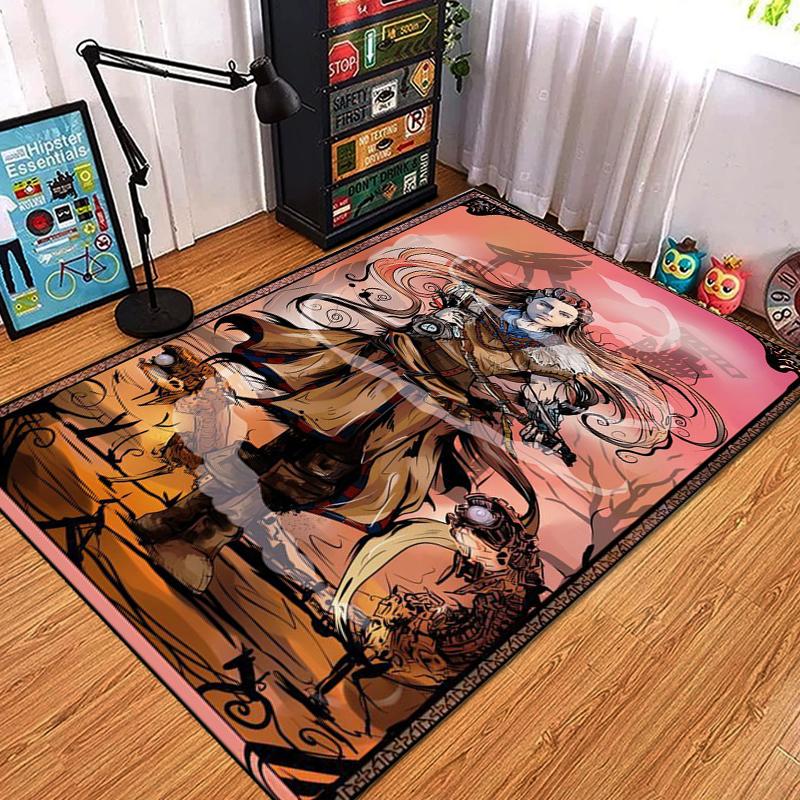 GAME Horizon Zero Dawn Large Area Rugs Carpet for Home Living Room Bedroom Sofa Doormat Kids Non-slip Floor Play Mat Sonic