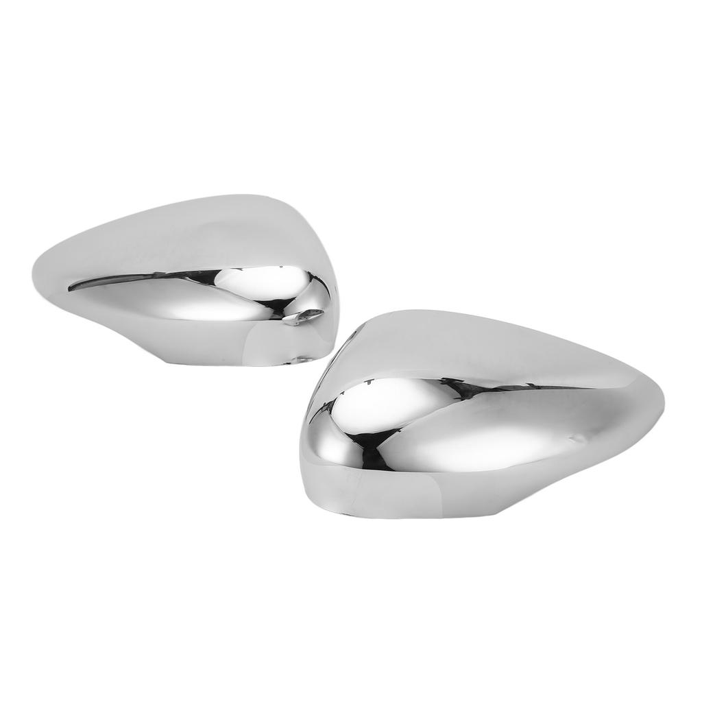 2pcs Side Door Rearview Mirror Cover Cap Silver Chrome 8A6117K747CA Replacement for Ford Fiesta MK7 2009‑2015