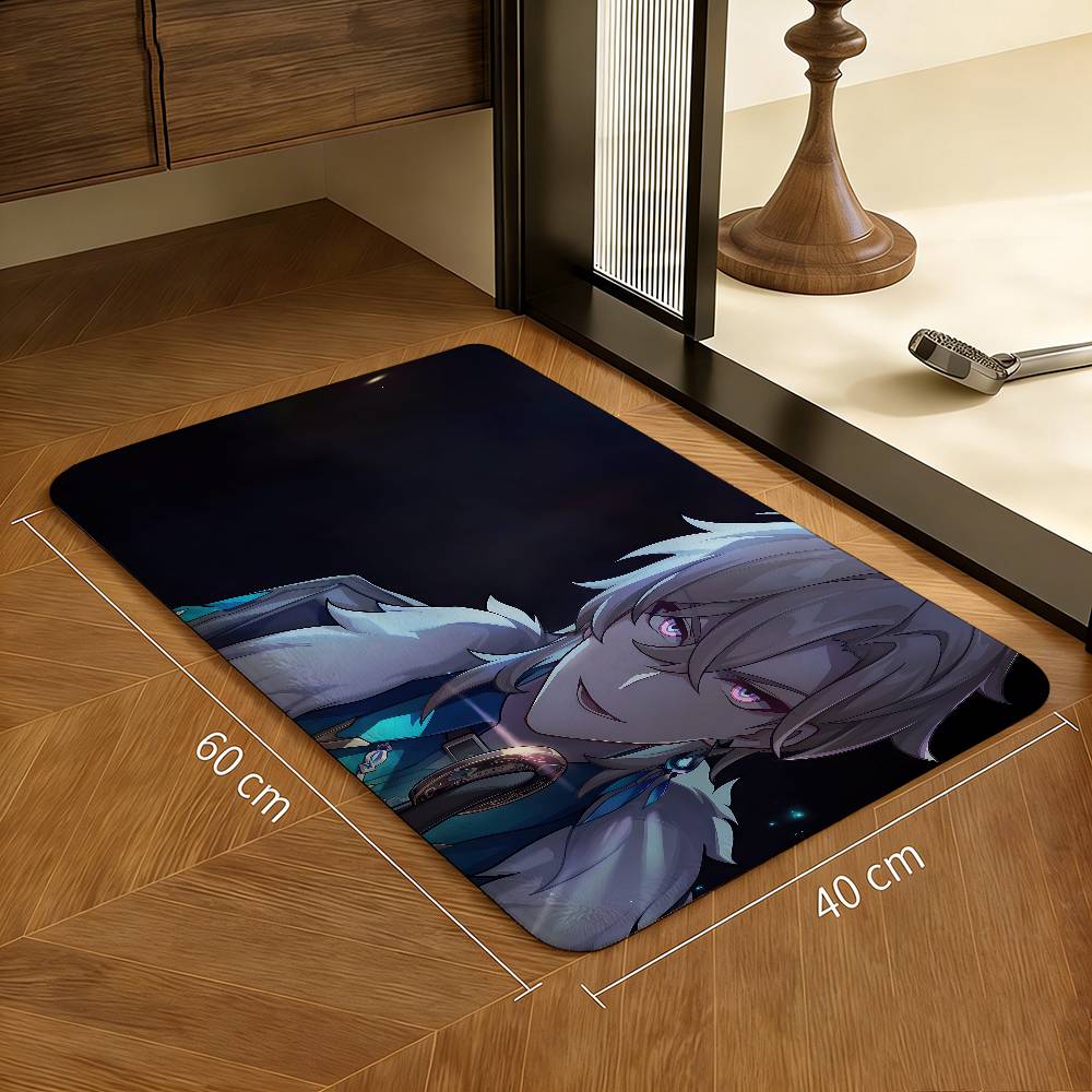 

Game Honkai Star Rail Aventurine Floor Mat INS Style Soft Bedroom Floor House Laundry Room Mat Anti-skid Household Carpets 40x60cm