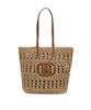 Hazzys Women Acc Handmade H Leather Patch Beige Rattan Shoulder Bag Hiba6E791I2