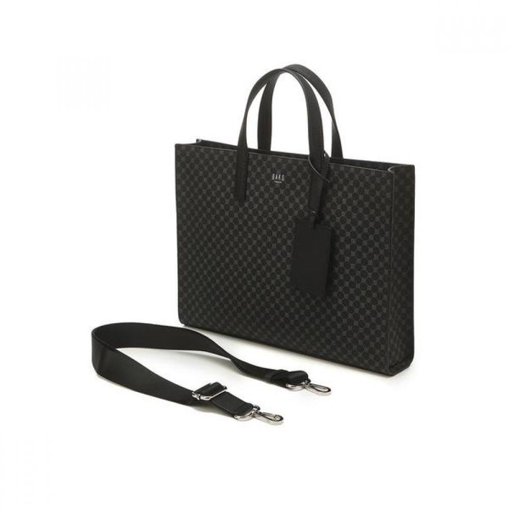 Daks Black Logo Pattern Leather Tote Bag Dbba2e601bk