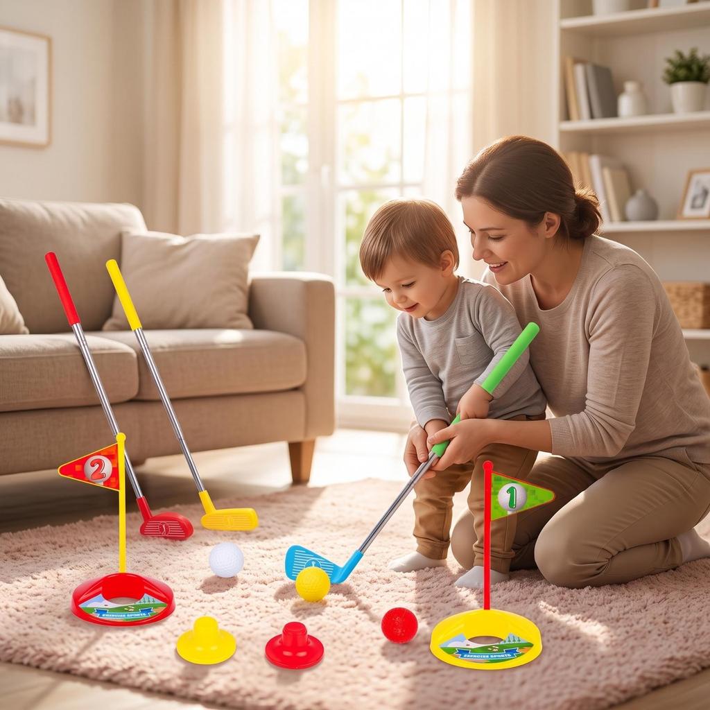 Golf Toy Set with Retractable Clubs Outdoor for Toddlers