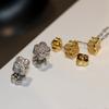 Women's High-End Fashion Jewelry 925 Silver Stud Earrings with Elegant Front and Back Design
